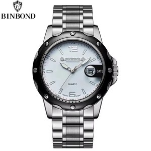 นาฬิกาข้อมือผู้ชาย BINBOND B9696 รุ่นหรูหรา ปี 2026 คุณภาพสูง กันน้ำ เรืองแสง สายสแตนเลส สตีล ควอตซ์ แสดงวันและวันที่ - Product Image 4