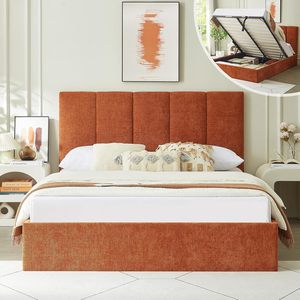 <span class=keywords><strong>Letto</strong></span> Contenitore Regolabile Italiano con <span class=keywords><strong>Testiera</strong></span> a Canali Verticali, Sollevamento Idraulico a Gas e Doghe in Legno - Product Image 5