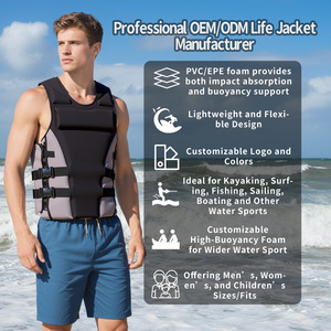سترة نجاة مخصصة للبالغين من النيوبرين للتجديف وركوب الأمواج والصيد والإبحار والسباحة، سترة نجاة ومساعد طفو - Product Image 2