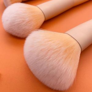 Ensemble de 10 pinceaux de maquillage en poils synthétiques couleur chair, forme éventail, pour fond de teint, anticernes, poudre, kit d'outils de beauté pour le visage - Product Image 5