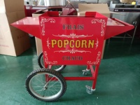 Machine à Popcorn Commerciale avec Chariot et Vitrine Chauffante Certifiée CE pour Cinéma, Théâtre, Snack-bar