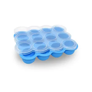 Hot Sale 12 Cavity Silicone Baby Food Freezer Tray Food Grade Safe Baby Food Storage Container