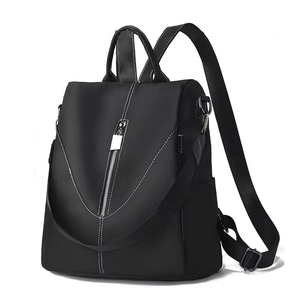 <b>Black</b> Minimalist Softback <b>Backpack</b> with Detachable Shoulder Strap Waterproof Microfiber Synthetic <b>Leather</b> Medium Capacity Daily - Product Image 3