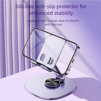 Nouvelle conception 360 °   Support de téléphone portable pliable en métal rotatif, support de bureau réglable en angle, étanche
