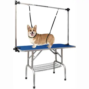 Adjustable Stainless Steel Pet Dog Grooming Table Professional Portable Trimming Table With Noose And Clamp Foldable Table