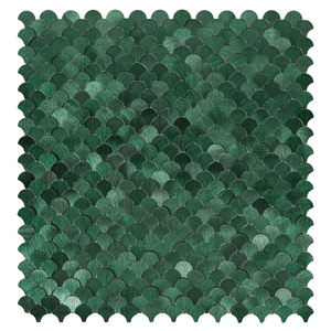 Mattonelle di mosaico di Backsplash in metallo autoadesiva spazzolata alta-bassa verde 3D per la <span class=keywords><strong>cucina</strong></span> - Product Image 1