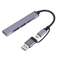Adaptateur Hub USB-C 2-en-1 personnalisé vers 4 ports USB 3.0 Type C OTG pour ordinateur portable et station d'accueil