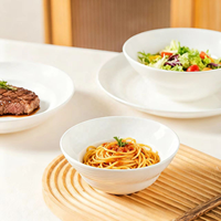 Bol à salade en porcelaine blanc, simple, en céramique, pour soupes, nouilles ramen, idéal pour restaurants et hôtels