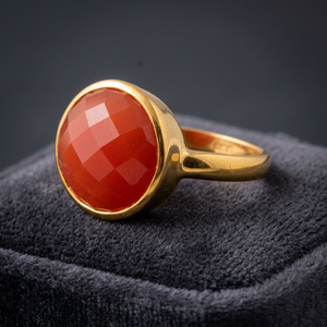 Bague de demoiselle d'honneur, en cristal Orange, promesse de calcédoine - Product Image 4