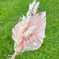 Personnalisable Vraies Fleurs Mini Bouquet Queues De Lapin Séchées Feuille De Palmier Séchée Pour La Décoration De Gâteau De Mariage