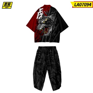 Kimono <span class=keywords><strong>traditionnel</strong></span> <span class=keywords><strong>japonais</strong></span> pour hommes et femmes, cardigan à motif Tigre Année du Tigre, ensemble kimono d'été <span class=keywords><strong>japonais</strong></span> avec pantalon à neuf points - Product Image 4