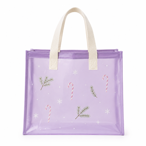 <span class=keywords><strong>Borsa</strong></span> Tote in PVC Trasparente con Motivo Albero di Natale, Economica e Personalizzabile, Verde <span class=keywords><strong>Rosa</strong></span> Viola, per Viaggi, Spiaggia e Shopping - Product Image 3