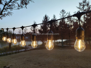 48ft đơn Filament 15 bóng đèn trang trí kỳ nghỉ bên Đèn LED chuỗi ngọn lửa bóng giáng sinh Patio chuỗi ánh sáng - Product Image 4