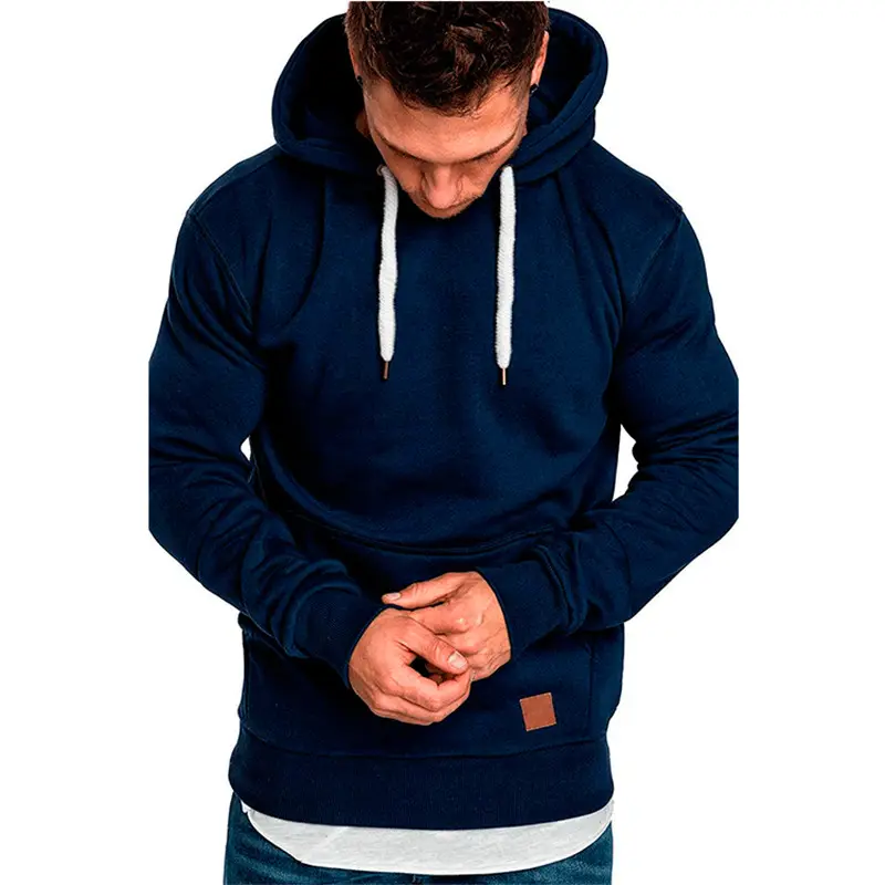 Autumn Spring Covrlge Mens Long Sleeve Casual Hoodies Top Slim Fit Boy Solid Color Sweatshirts Hoodies