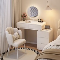 Ensemble de meubles de maquillage modernes et minimalistes en bois clair durable pour appartement, chambre, salle à manger, vestiaire avec coiffeuse