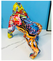 Graffiti Résine Statue Animal Coloré Décoration de La Maison gorille Table top Maison ornement Résine objets de collection Sculpture Cadeau