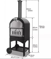 Four à pizza d'extérieur en acier inoxydable pour la maison 12 pouces BBQ Camping Roasting Grill Grill