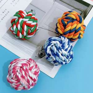 Dropshipping Küçük Pamuklu Uzun Ömürlü Düğümlü Köpek Çiğneme Oyuncakları İnteraktif Dayanıklı Isırmaya Dayanıklı Diş Temizleme Halat Topu Kediler İçin - Product Image 2