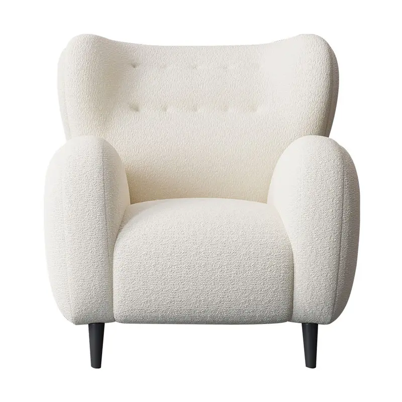 Ultimo Design italiano tessuto di lana sedia a sdraio di grandi dimensioni morbida sedia occasionale Hotel Lobby Center posti a sedere boucle accent Chair