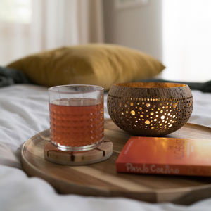 Coconut Shell <b>Tealight</b> Decorative <b>Candle</b> Holder for Home Decoration - Product Image 2