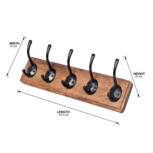 Multi-functional 5 <b>Key</b> <b>Hanger</b> Wall Mounted Black Metal with Wooden Based Home Storage Wall Hanging Stand with Cheap Price - Product Image 5
