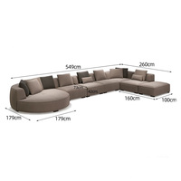 Meubles de salon Canapé modulaire en forme de L Fauteuil inclinable Moderne Haut de gamme 6-8 places Coin en tissu pour villa
