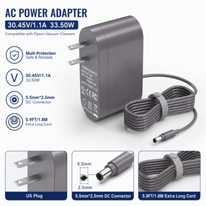 พลาสติกพาวเวอร์ซัพพลาย 30.45V 1.1A AC มัลติปลั๊กสำหรับ V10 V11 V12 V15 เครื่องดูดฝุ่นทดแทน - Product Image 1