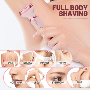 Elektrischer Bikini-Trimmer für Frauen 4-in-1 wasserdichte schmerzlose Haaren tfernung Gesicht Körper Private Area <span class=keywords><strong>Shaver</strong></span> Scham körper Haars ch neider - Product Image 4