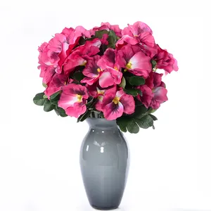 5Head 26cm Artificial Pansies Plastic Pansy Bouquet