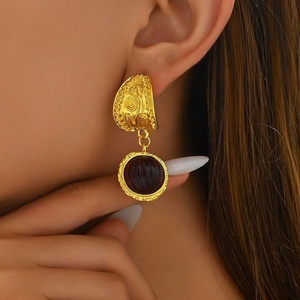 Boucles d'oreilles pendantes de style européen et américain pour femmes, plaquées or 18 carats, zircon, forme papillon, mariage, luxueuses, ensemble complet - Product Image 2