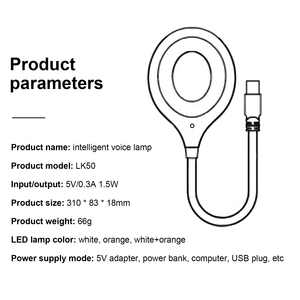 Mới nhất xách tay Máy tính để bàn đọc sách sáng tạo thông minh thông minh có thể gập lại bảng đêm đèn USB Led điều khiển bằng giọng nói bàn ánh sáng đèn - Product Image 3