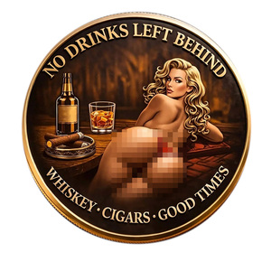 Koin Logam Kenang-kenangan Tema Cerutu Whiskey, Pola Wanita Seksi Vintage, Kerajinan Logam Koleksi, Dekorasi Bar, Suvenir - Product Image 3