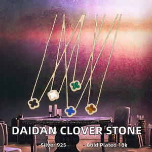 <span class=keywords><strong>Collier</strong></span> en argent 925 avec trèfle à quatre feuilles, pierre œil de chat, agate, turquoise, lapis-lazuli, maillons dorés, cadeau de fiançailles - Product Image 2