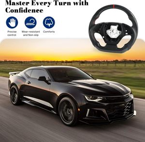 Volante Deportivo en Forma de D de Fibra de Carbono Real con Indicador de Cambio LED y Cuero Nappa para <span class=keywords><strong>Chevrolet</strong></span> Camaro 2016-2020 - Product Image 3