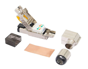 <span class=keywords><strong>Cat</strong></span> 7 RJ45 kim loại thẳng 8 pins <span class=keywords><strong>Cat</strong></span> 6 <span class=keywords><strong>CAT</strong></span> <span class=keywords><strong>6A</strong></span> tốc độ cao không thấm nước IP67 RJ45 kết nối - Product Image 2