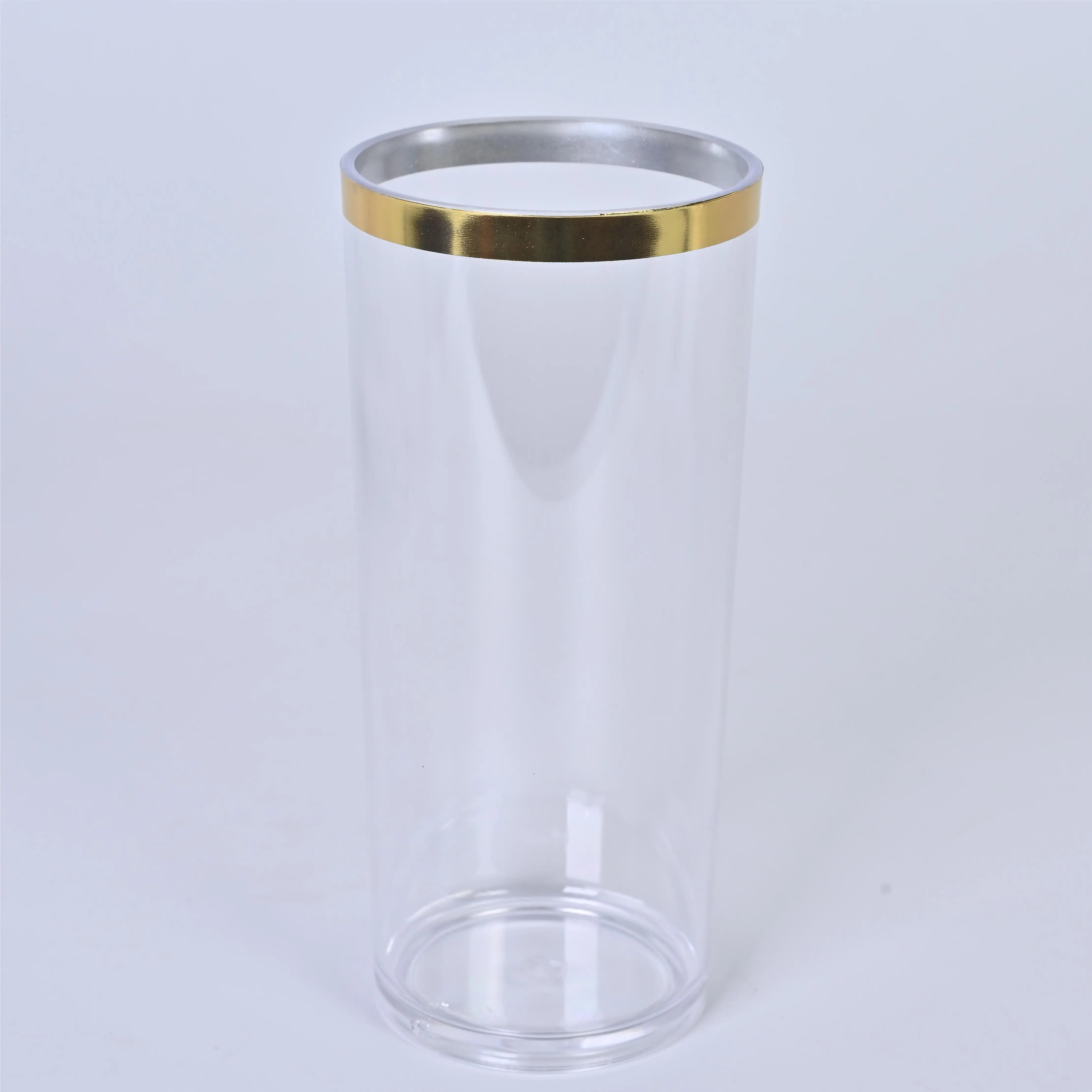 हॉट गोल्ड कप प्लास्टिक स्ट्रेट बकेट ड्रिंक कप