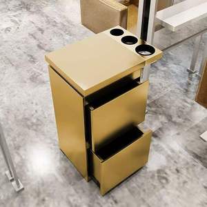 Mueble de Peluquería con Cajón y Soporte para Secador de Pelo, Gabinete de Almacenamiento de Acero Inoxidable para Salón de Belleza - Product Image 4