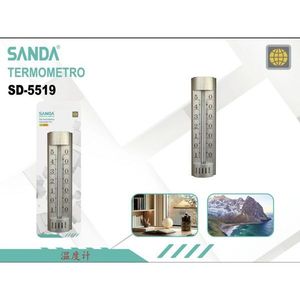 Sanda <b>Thermometer</b> SD-5519 Indoor Outdoor Temperature Gauge Metal Tube Design - Product Image 2