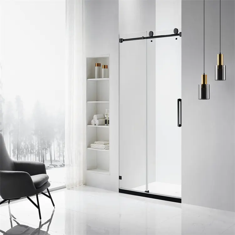 bathroom luxury SS frameless shower room enclosure sliding door big wheel shower door CUPC for US market