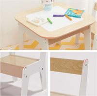 Ensemble table et chaises de rangement modernes en bois pour enfants, bambou/couleur personnalisable pour les activités d'étude, repas, extérieur, chambre à coucher