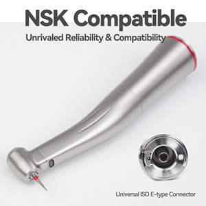 Manipolo Chirurgico Dentale X95 X95L in Acciaio Inox a Bassa Velocità con Fibra Ottica LED Contrangolo 1:5 4 Fori a Pressione - Product Image 2