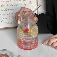 Tasse en verre à café glacé transparent de 650ml en gros Tasse en verre réutilisable résistante à la chaleur pour lait/jus/latte