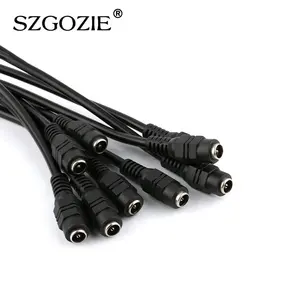 5525 DC 6 Way Female To Male Plug A 2.1*5.5mm Power Output Cable DC Power Splitter Adapter Cable