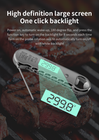 Thermomètre numérique pour viande, étanche, en plastique, alimenté par piles, pour four, cuisson, friture, steak, dinde, bonbons, fonction mémoire, rotation