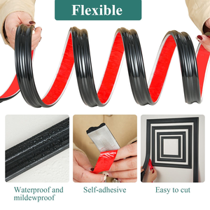 Moulures murales modernes en TPE, bandes de finition autocollantes noires pour la décoration intérieure et la protection <span class=keywords><strong>des</strong></span> murs - Product Image 2