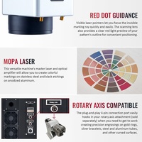 Machine de marquage laser JPT Mopa Bluetimes 20W 30W 60W 100W pour bijoux, colliers, aluminium, acier inoxydable, machine de gravure laser à fibre couleur
