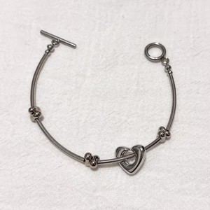 Pulsera de Moda con Cuentas y Diseño de Corazón Plateado, Joyería con Colgante para Mujer, Estilo Veraniego que Combina con Todo - Product Image 3