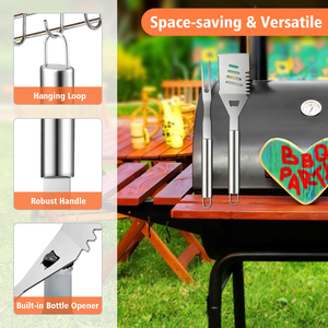 27 Pieces Grilling <b>Accessories</b> - Heavy Duty Stainless Steel Grill Tools Set BBQ <b>Accessories</b> for Outdoor Grill with Spatula - Product Image 5