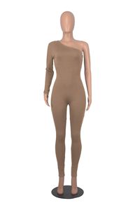 Combinaisons pour femmes personnalisées Slim Fit à une épaule Combinaisons <span class=keywords><strong>Pantalon</strong></span> slim Combinaisons côtelées une pièce extensibles pour femmes - Product Image 3