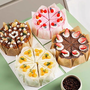 Separador de Rebanadas de Pastel, Papel para Hornear Ecológico Resistente a la Grasa con Recubrimiento de PE para Pan y Comida Vasca, Envoltura Triangular para Rebanadas - Product Image 5